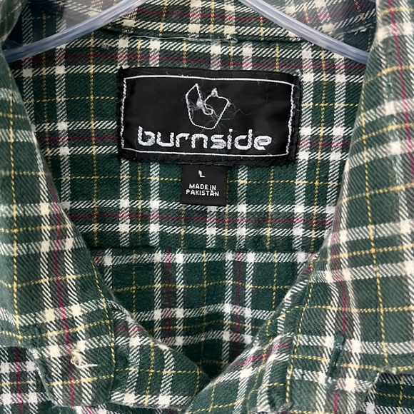 Burnside Green Button-Front Flannel - Picture 2 of 4